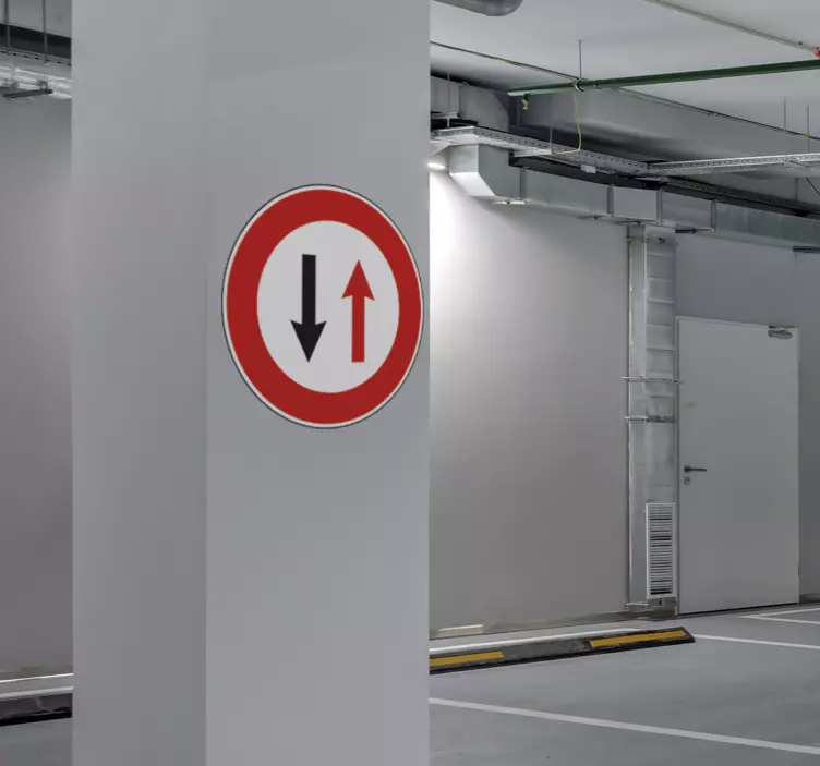 Prioritet för mötande trafikskylt klistermärke - Tenstickers