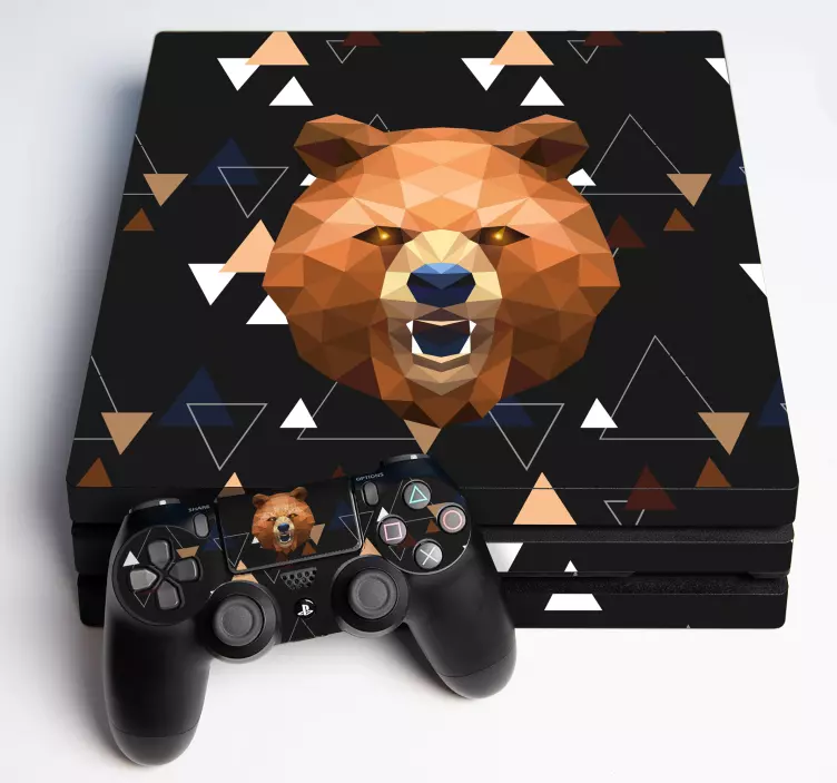 Ps4 geometriska björn ps4 klistermärken - Tenstickers
