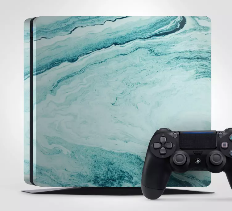 Ps4 klistermärke aqua marmortryck - Tenstickers