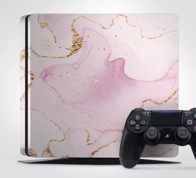Ps4 klistermärke marmor rosa effekt - Tenstickers