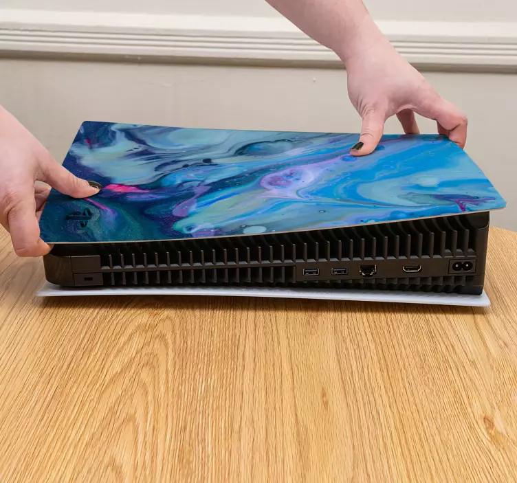 Ps5 klistermärke färgglad marmor mönster - Tenstickers