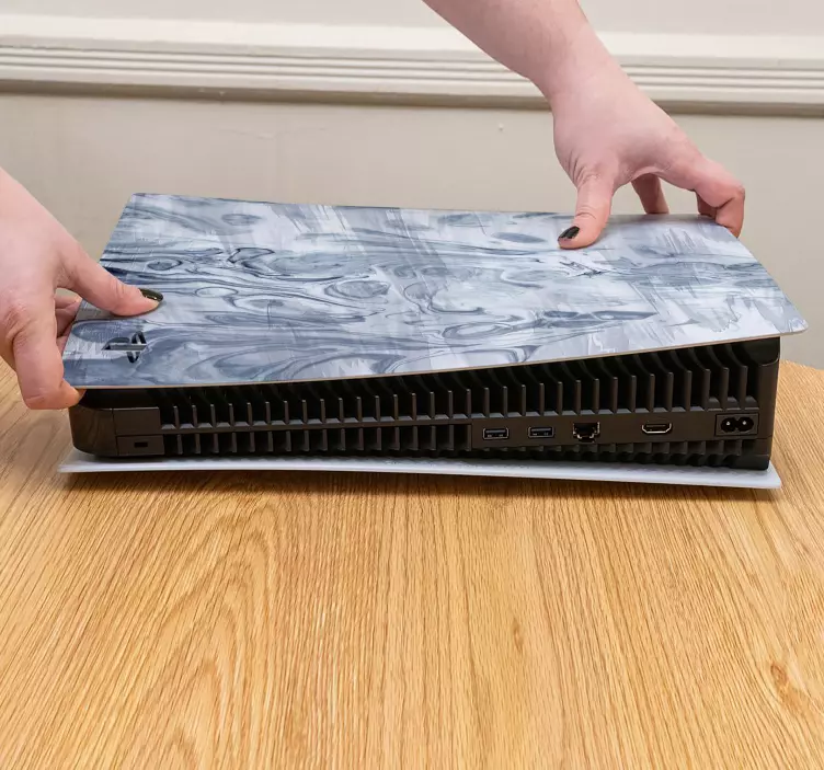 Ps5 klistermärke marmorblått mönster - Tenstickers