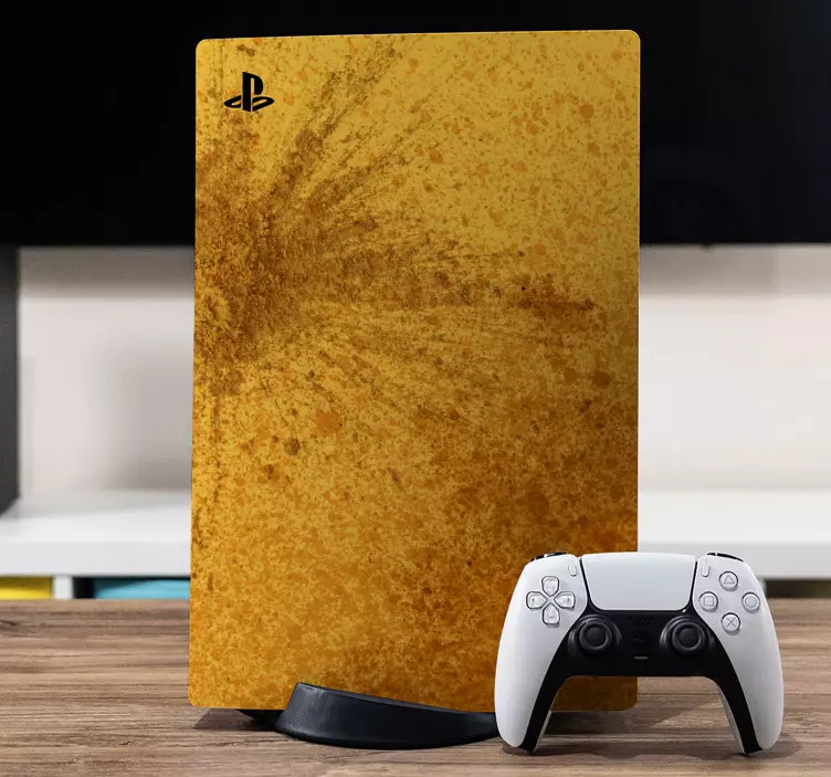 Ps5 klistermärke med texturerad gyllene panel - Tenstickers