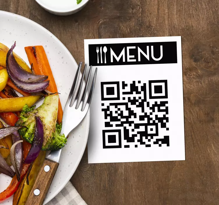 QR-kod personlig klistermärke för restauranger - Tenstickers