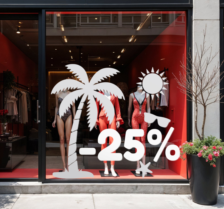 Rabatt sommarikoner rea-klistermärke - Tenstickers