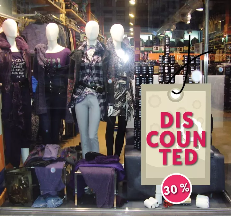 Rabatterad prislapp rea-klistermärke - Tenstickers