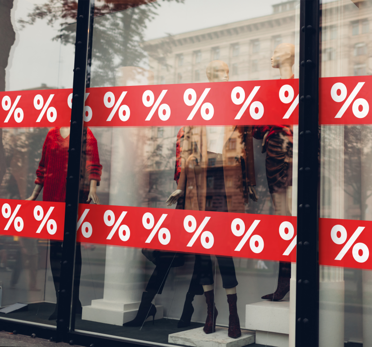 Rabattsymbolens gräns rea-klistermärke - Tenstickers