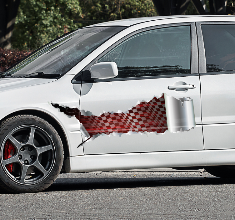 Racing av riven plåt bildekaler - Tenstickers