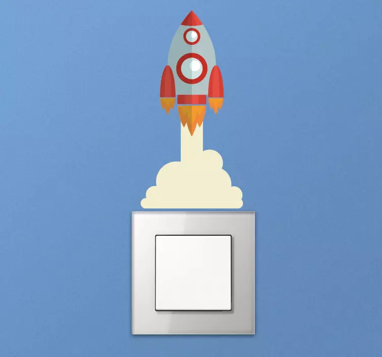 Raket fartyg ljus switch utrymme klistermärke - Tenstickers