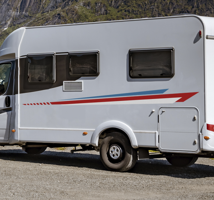 Ränder sida husvagn klistermärke - Tenstickers