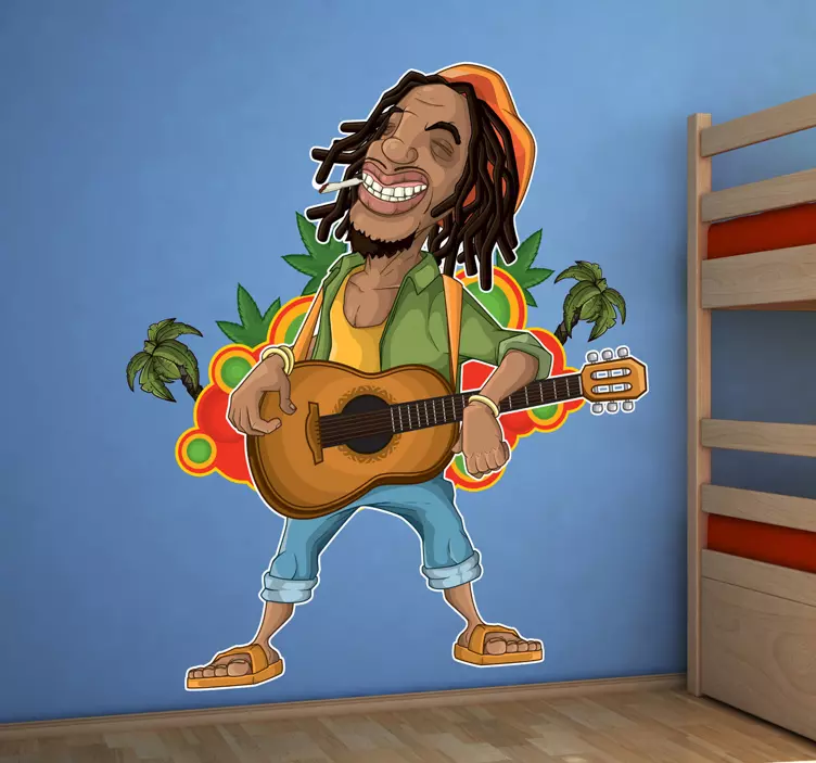 Rastafari bob marley väggklistermärke - Tenstickers