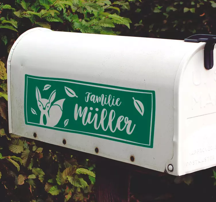 Räv familj brev hem text väggdekor - Tenstickers