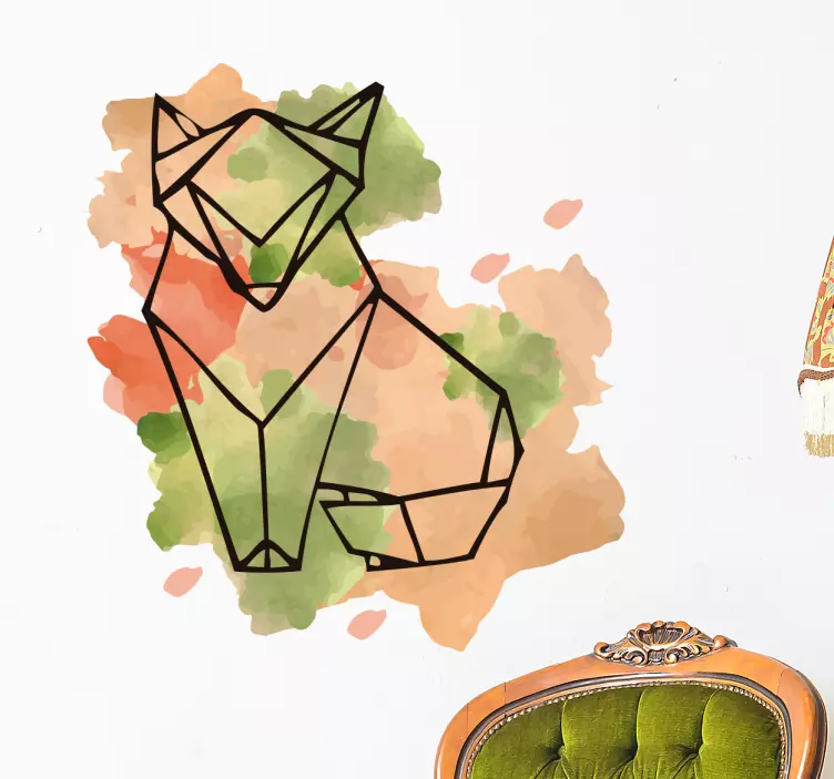 Räv och fläckar som ritar väggklistermärke - Tenstickers