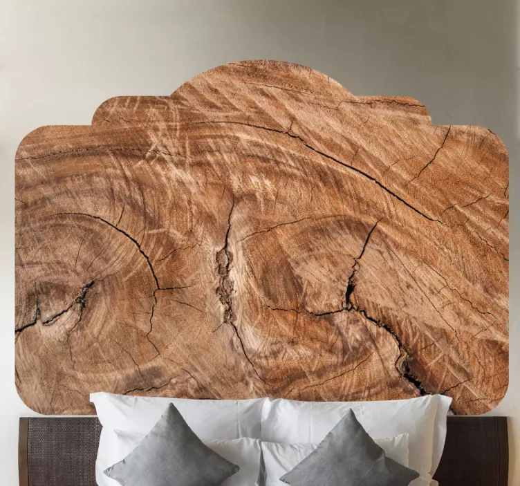 Realistiska dekal med sänggavel i trästruktur - Tenstickers