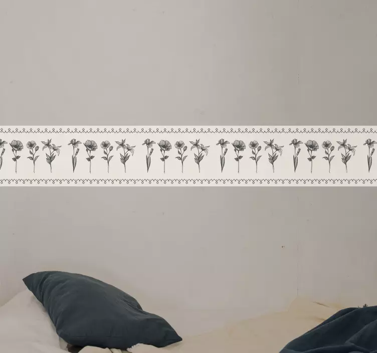 Realistisk vintage botanik blomma väggdekal - Tenstickers