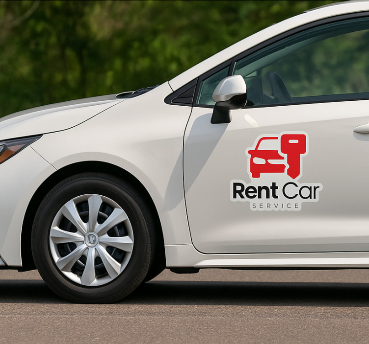 Rent bil enkelt logotyp anpassningsbar klistermärke - Tenstickers