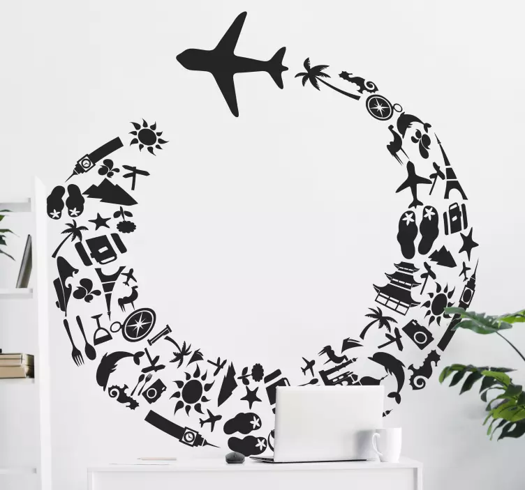 Resa runt världen resa klistermärke - Tenstickers
