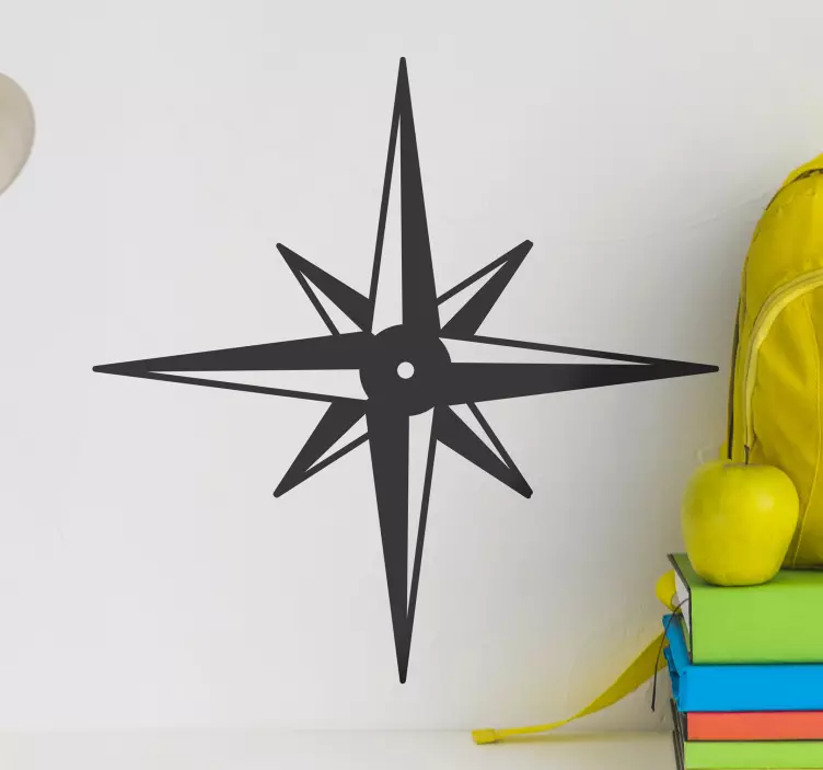 Resor ros kompass vägg klistermärke - Tenstickers