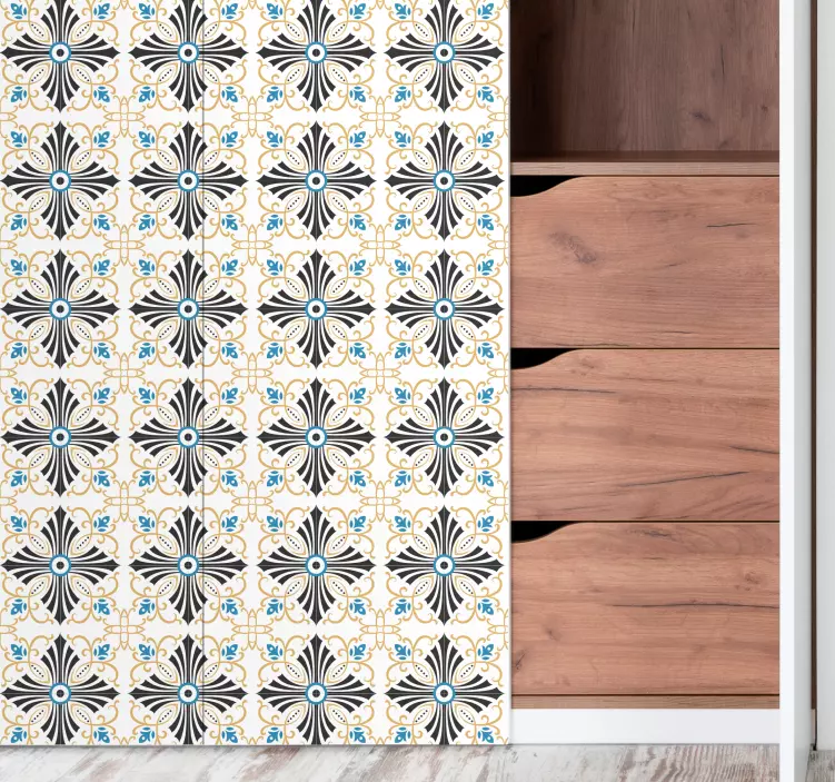 Retro botaniska plattor klistermärken til möbler - Tenstickers