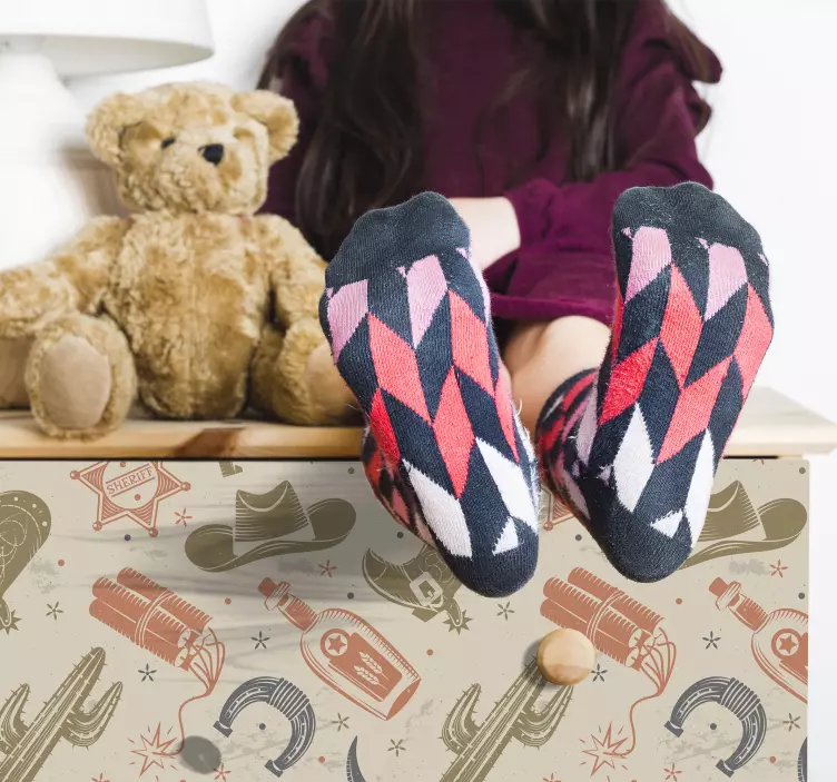 Retro cowboy-element dekorativ klistermärke - Tenstickers