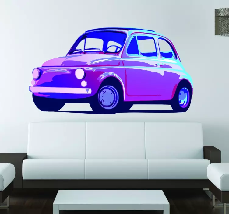 Retro fiat 500 klistermärke - Tenstickers