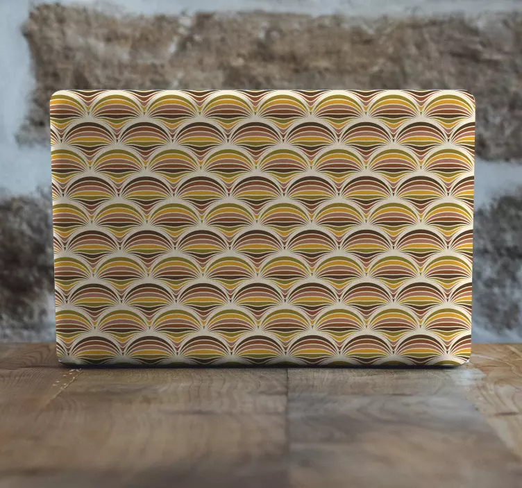 Retro vågmönster klistermärke för bärbar - Tenstickers