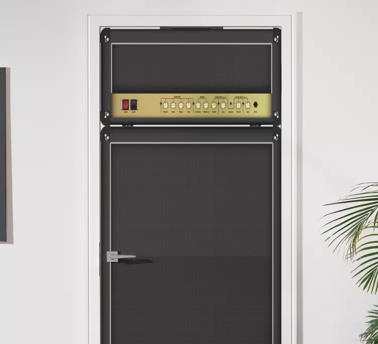 Rock gitarr förstärkare dörr klistermärke - Tenstickers