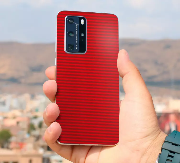 Röd färg med ränder huawei klistermärke - Tenstickers
