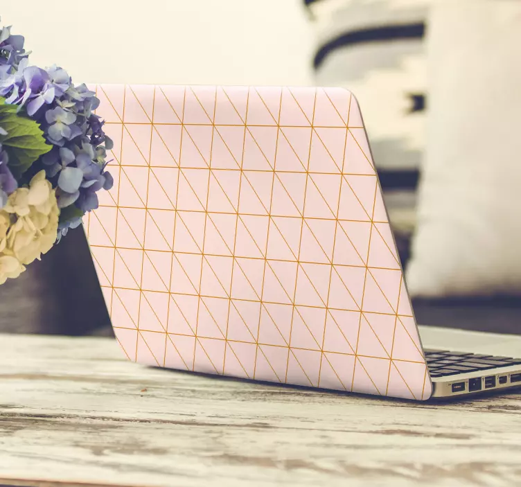 Röd mönster laptop klistermärke - Tenstickers