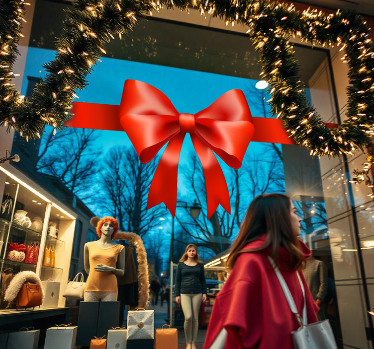 Röd presentrosett Väggklistermärken djur - Tenstickers