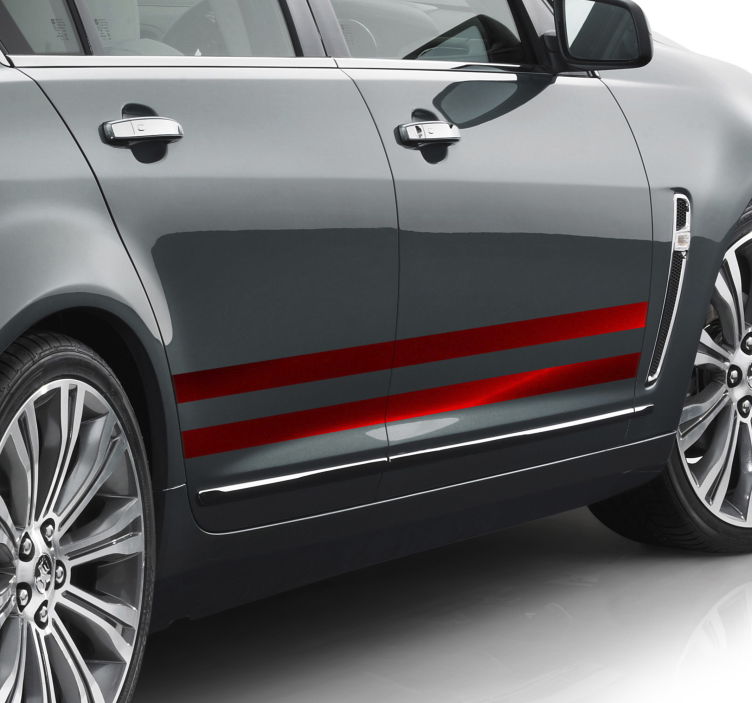 Röd stripe vinyl klistermärke - Tenstickers