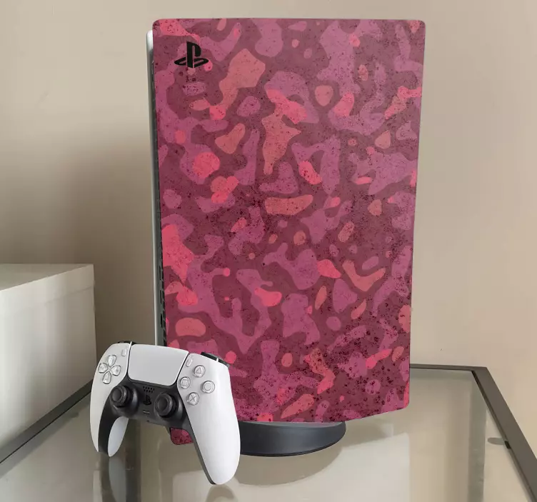 Röd street camo ps5 vinyl klistermärke - Tenstickers