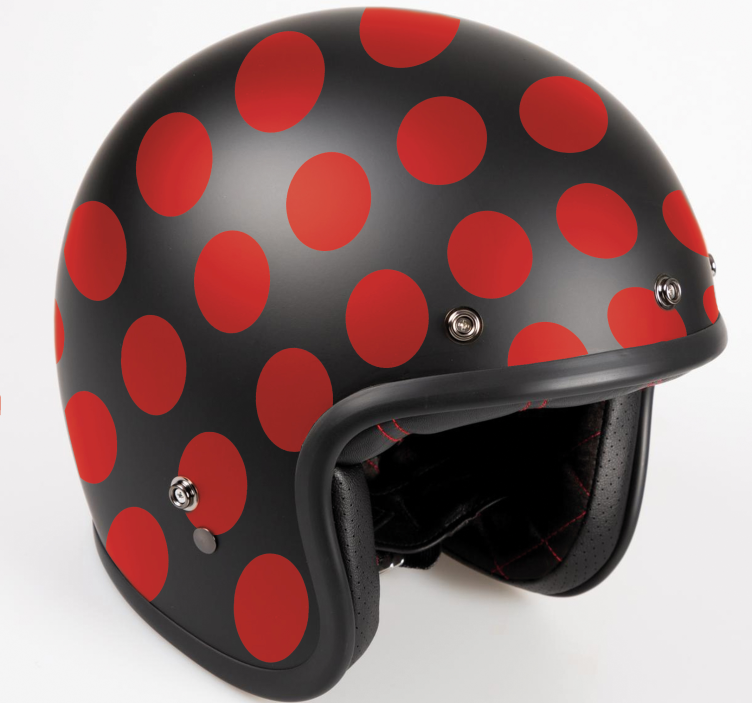 Röda prickar uppsättning motorcykelklistermärke - Tenstickers