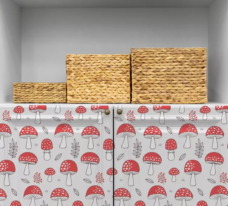Röd svamp härligt mönster möbel dekal - Tenstickers