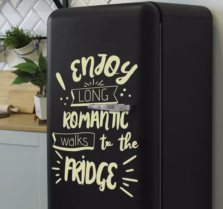Romantiska promenader till kylen klistermärke - Tenstickers