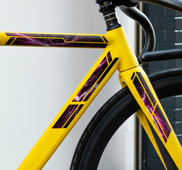 Rosa blixt klistermärken till cykel - Tenstickers