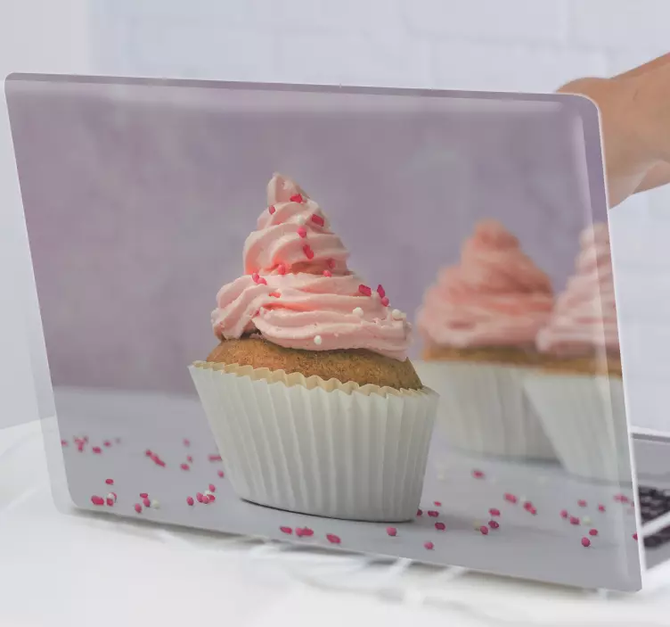 Rosa cupcake foto bärbar dator skinn - Tenstickers