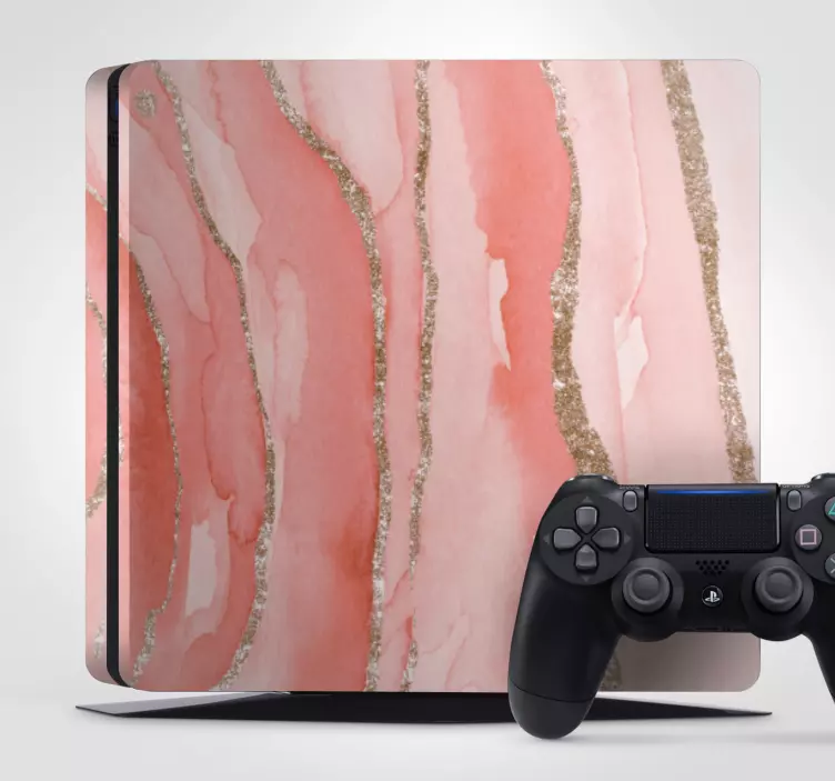 Rosa glitter marmor ps4 vinyl dekal - Tenstickers