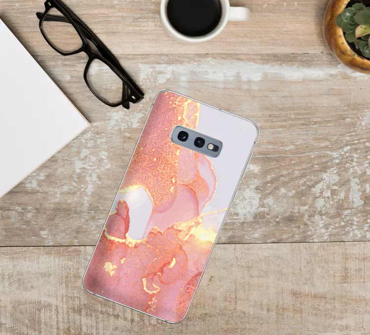 Rosa och guld marmor textur samsung klistermärke - Tenstickers