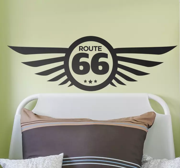 Cool route 66 logo dekorativ vinyl bil klistermärke - Tenstickers