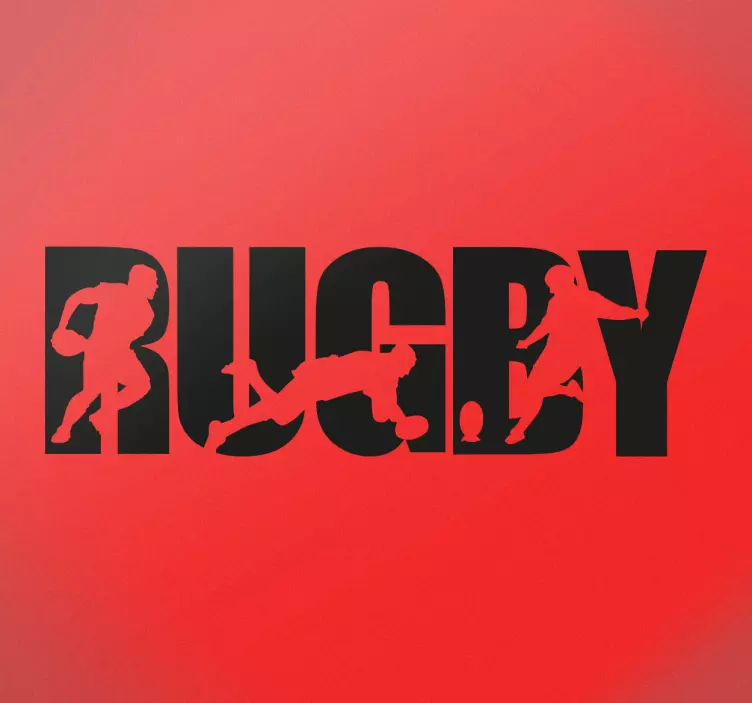 Rugby text vägg klistermärke - Tenstickers