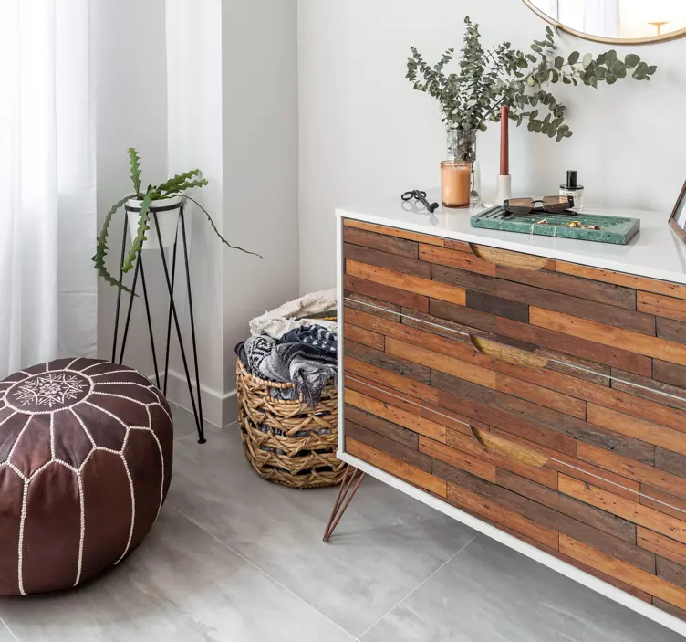 Rustik plankstruktur klistermärken til möbler - Tenstickers