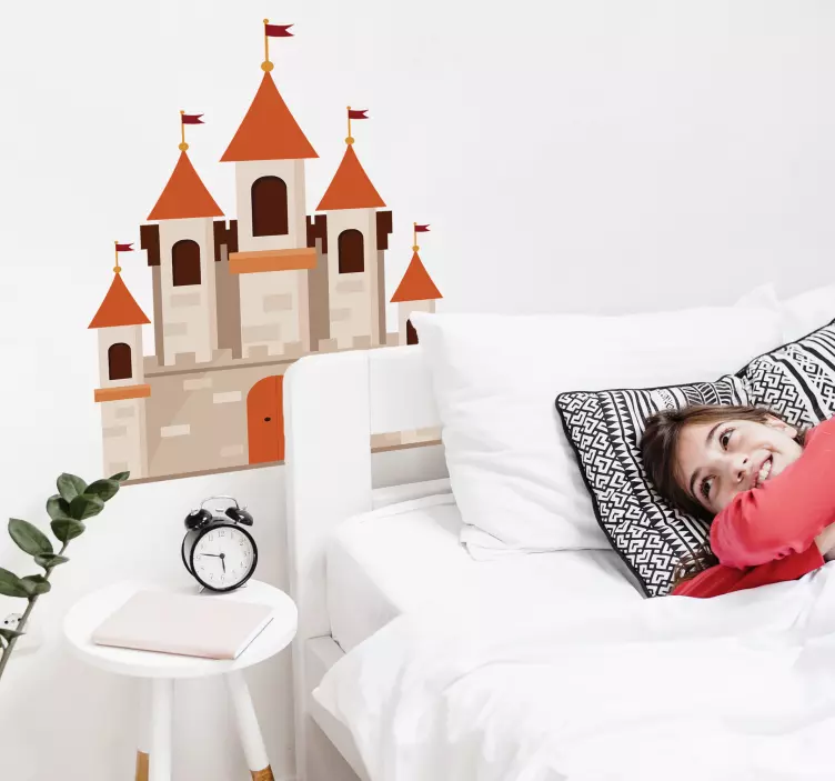 Rustik slott skiss barn klistermärke - Tenstickers