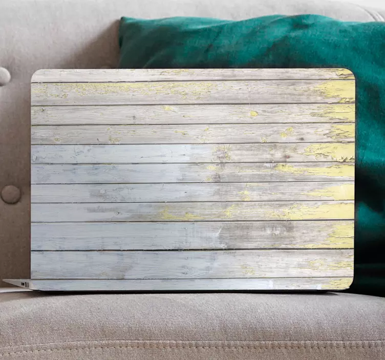 Rustik träfinish klistermärke för bärbar - Tenstickers