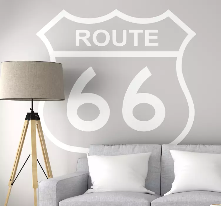 Route 66 bil vinyl klistermärke - Tenstickers