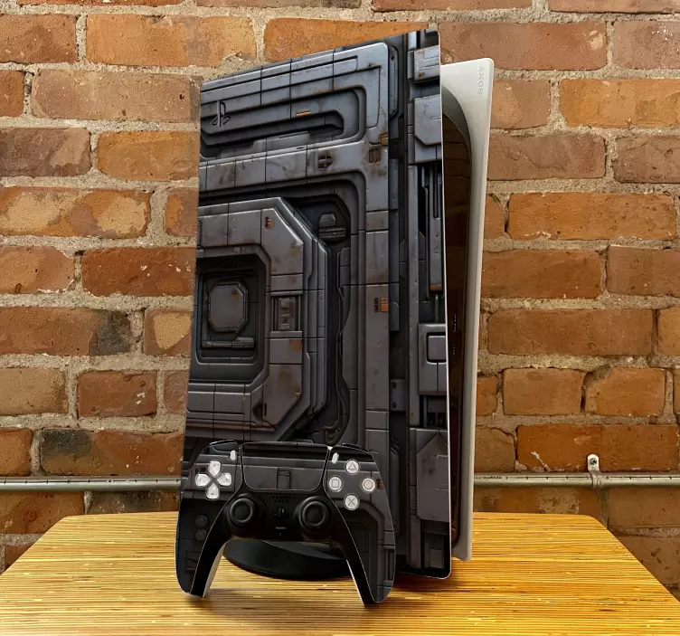 Rymdskepp metall textur Väggklistermärken PS5 - Tenstickers