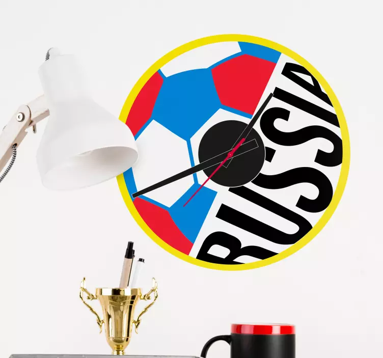 Ryssland världscup klocka klistermärke - Tenstickers