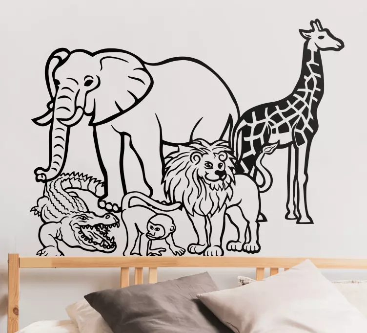 Safari djurensemble Väggklistermärken vilda djur - Tenstickers