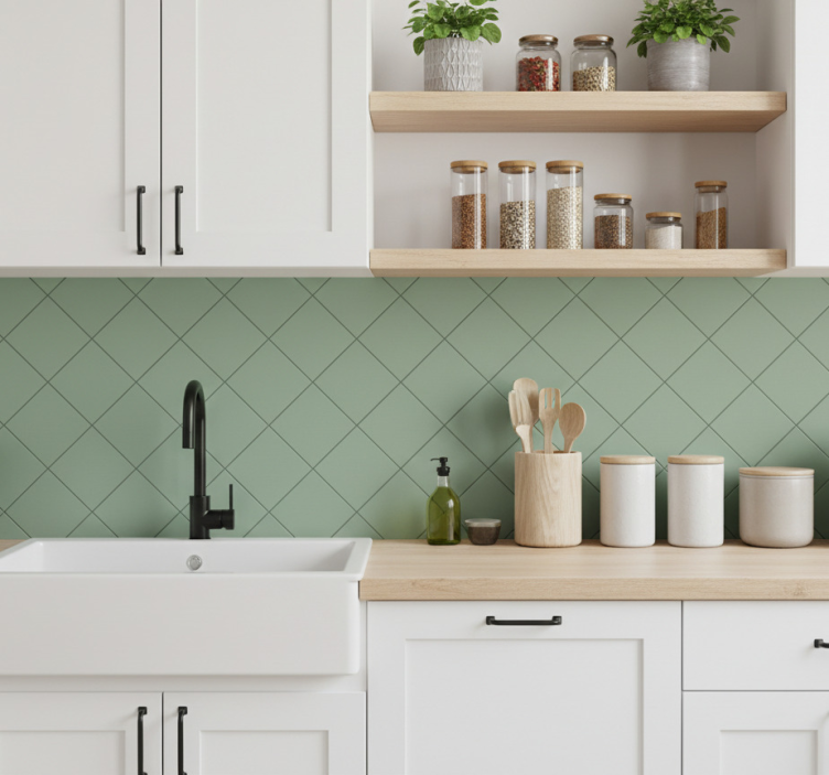 Sage orchard squares kakel klistermärke - Tenstickers