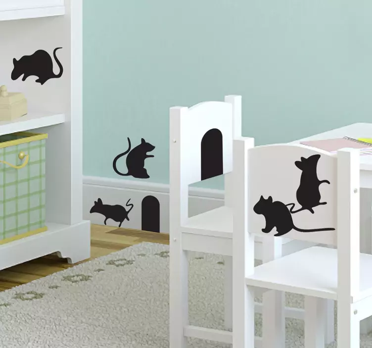 Samling musklistermärke djurvägg klistermärke - Tenstickers